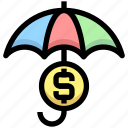business, dollar, financial, insurance, money, protection, umbrella