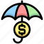 business, dollar, financial, insurance, money, protection, umbrella 