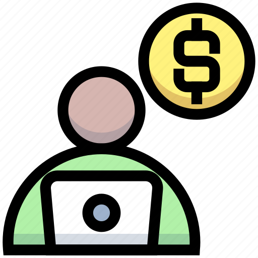 Banker, business, dollar, financial, laptop, money, working icon - Download on Iconfinder