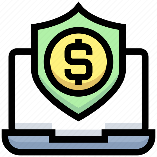 Business, dollar, financial, laptop, online payment, protection, safe banking icon - Download on Iconfinder