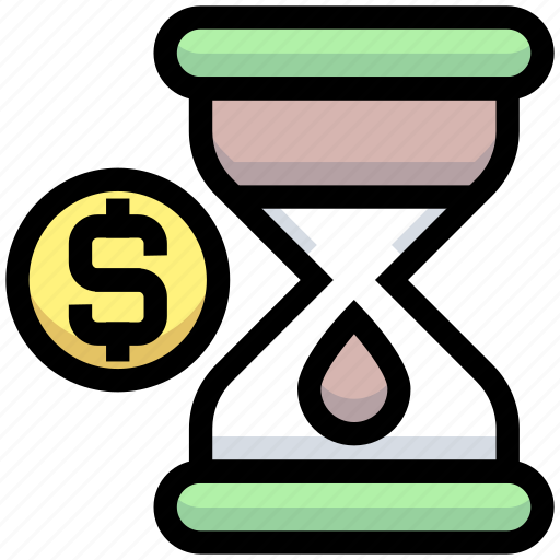 Business, dollar, financial, hourglass, importance, time is money, waiting icon - Download on Iconfinder