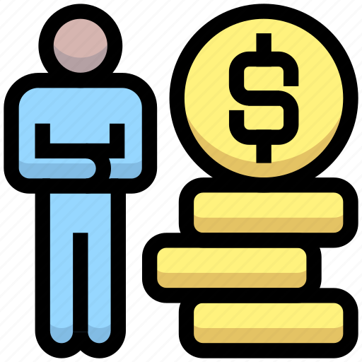 Business, coins, dollar, financial, person, user icon - Download on Iconfinder