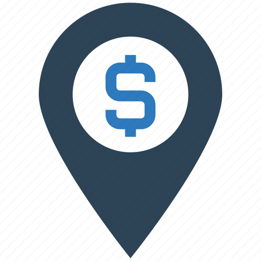 Business, dollar, financial, gps, location, map pin icon - Download on Iconfinder