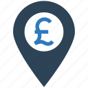 business, financial, gps, location, map pin, pound