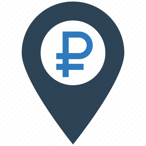 Business, financial, gps, location, map pin, ruble icon - Download on Iconfinder