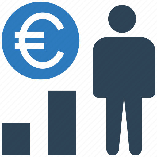 Business, earning, euro, financial, graph, money, user icon - Download on Iconfinder