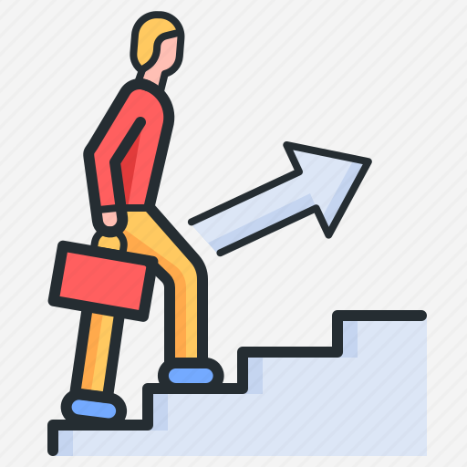 Man, ladder, career growth, goal achievement icon - Download on Iconfinder