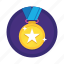 achievement, award, gold medal, medal, medallion, badge, prize, reward, winner 