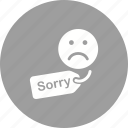 apology, customer, hanging, letter, notice, sorry