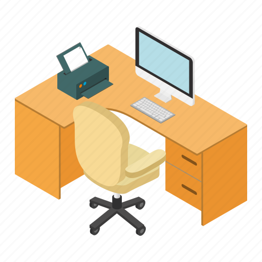 Coffee, desk, employment, isometric, office, table, workplace icon - Download on Iconfinder