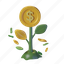 tree, coin, finance, dollar 