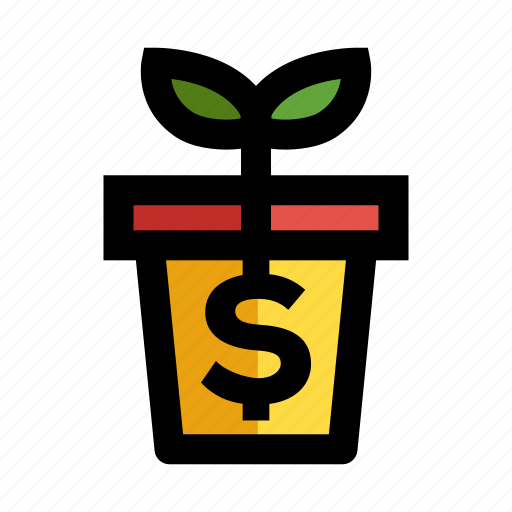 Flowerpot, growing profit, rising, sprouting icon - Download on Iconfinder