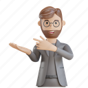 businessman, business man, showing, left, right, business, pointing, finance, marketing 