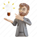 businessman, business man, lamp, idea, bulb, thinking, creative, mind, smart 