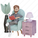 business man, businessman, reading, book, sofa, living room, education, study, furniture 