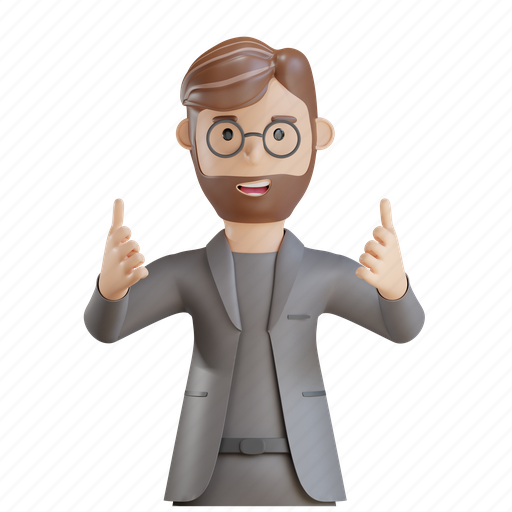 Businessman, business man, two thumbs up, thumbs, like, love, favorite 3D illustration - Download on Iconfinder