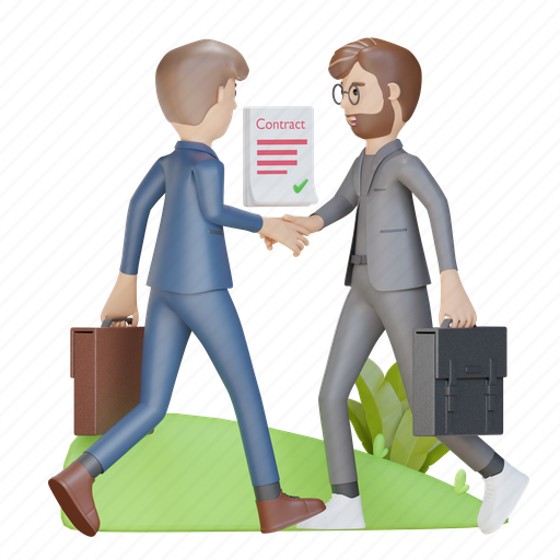 Businessman, business man, contract, collaboration, agreement, teamwork, cooperation 3D illustration - Download on Iconfinder