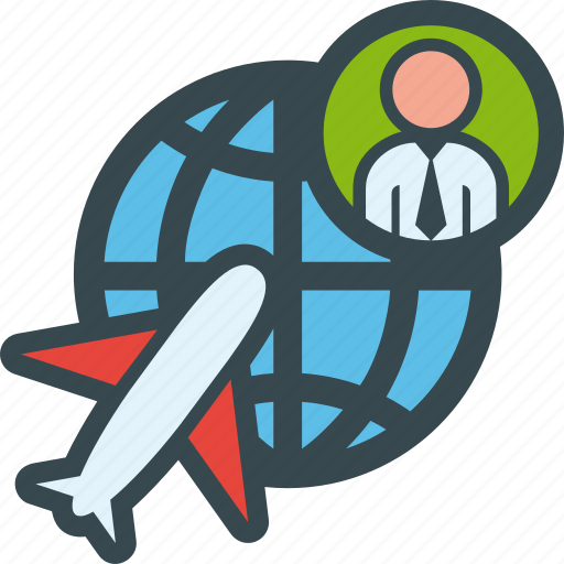 Business, globe, man, plane, travel icon - Download on Iconfinder