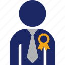 achievement, best, employee, executive, ribbon