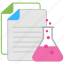 business management, business research, business strategy, document with flask, lab document 