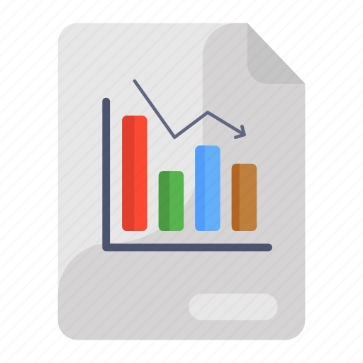 Business, report, business report, graph report, recession report, decrease report, data analytics icon - Download on Iconfinder