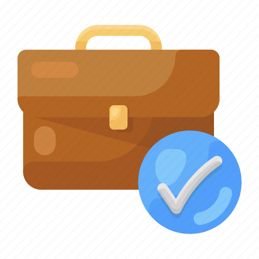 Checked, baggage, checked bag, checked baggage, checked luggage, checked briefcase, verified suitcase icon - Download on Iconfinder