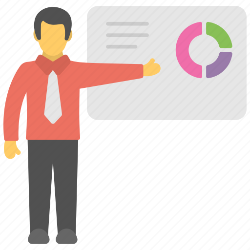 Business presentation, pie chart analysis, project review, statistic analytics icon - Download on Iconfinder