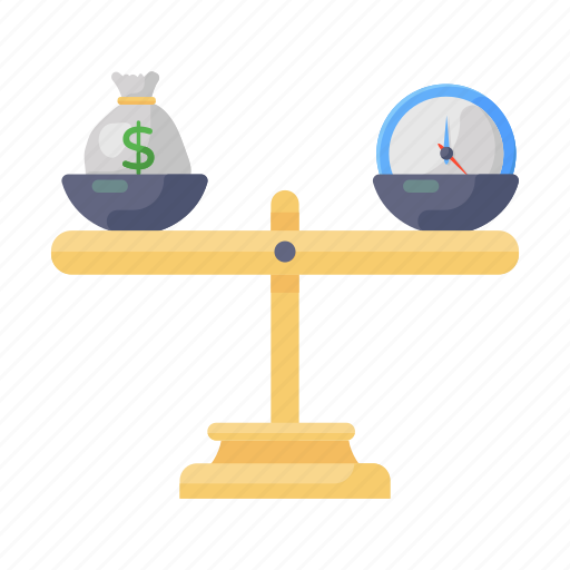Time, vs, money, financial comparison, time comparison money, time is money, equality balance icon - Download on Iconfinder