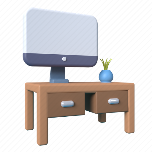 Office, work, desk, monitor 3D illustration - Download on Iconfinder