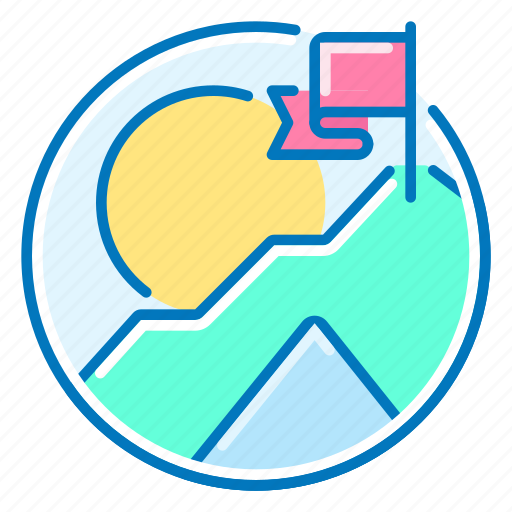 Business, career, mountains, up, flag icon - Download on Iconfinder