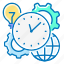 time, gears, clock, light, bulb, globe 