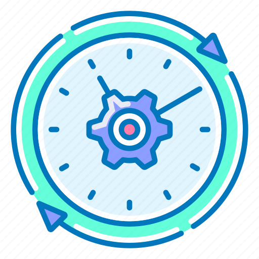 Working, hours, clock, gear, work icon - Download on Iconfinder