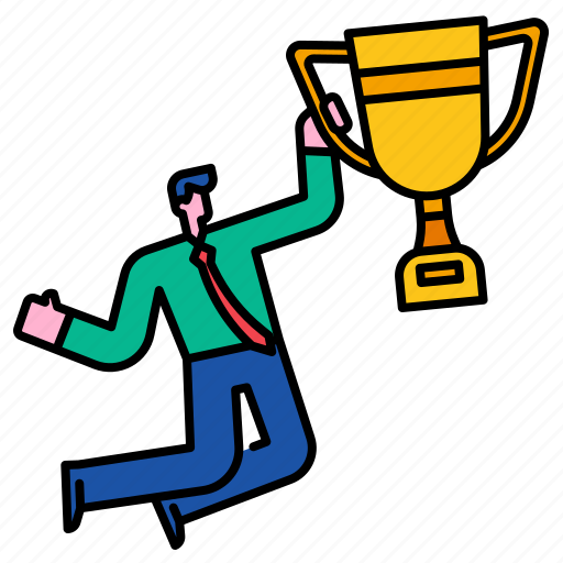 Success, businessman, strategy, reward, trophy, leadership, winner icon - Download on Iconfinder