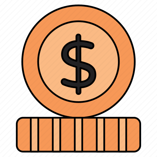 Dollar coins, cash, finance, wealth, asset icon - Download on Iconfinder