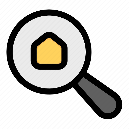Filled, home, search, real estate search, realtor, home selling, property search icon - Download on Iconfinder