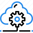 cloud, data, database, gear, management, process