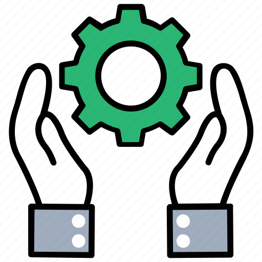 Control, hands holding gear wheel, leadership, management, organization icon - Download on Iconfinder