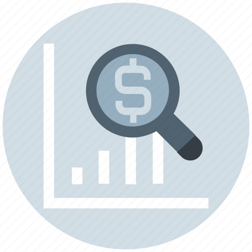 Dollar, graph, magnifier, money, search, statistics icon - Download on Iconfinder