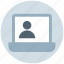 avatar, business, laptop, person, profile, user 