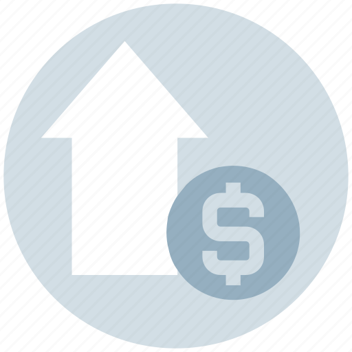 Dollar, dollar coin, dollar value, income, profit, up arrow icon - Download on Iconfinder
