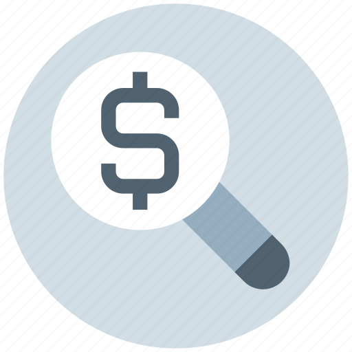 Business, dollar, finance, magnifier, prize, research, search icon - Download on Iconfinder