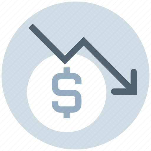 Business, dollar coin, down, growth, investment, profit, progress icon - Download on Iconfinder