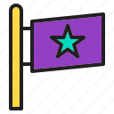 career, communication, discussion, flag, person, star, team