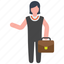briefcase, businesswoman, lady