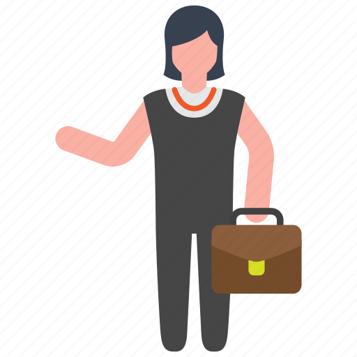 Briefcase, businesswoman, lady icon - Download on Iconfinder