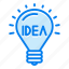 idea, bulb, creative, lightbulb, thinking 