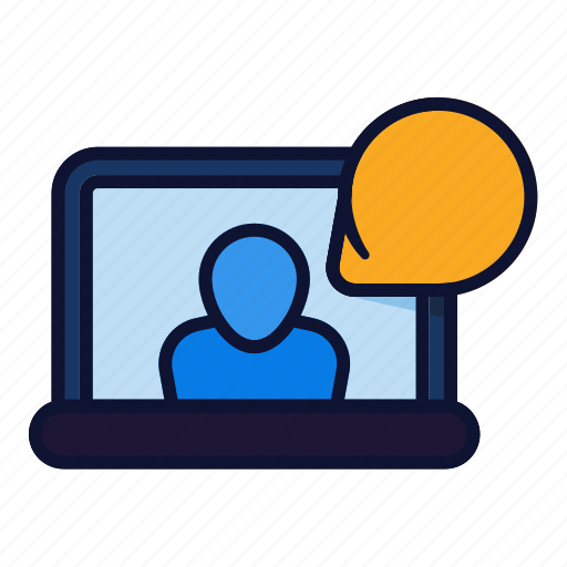 Laptop, talk, meeting, business, online, video icon - Download on Iconfinder