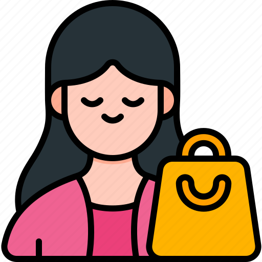 Customer, business, model, avatar, woman, bag, buyer icon - Download on Iconfinder