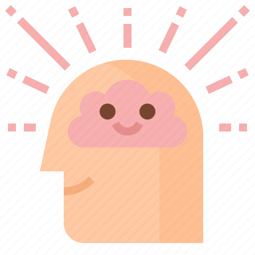 Brain, happy, positive, thinking icon - Download on Iconfinder