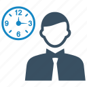 avatar, business, clock, management, time, user, work